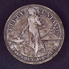 1907 Philippines 50 Centavos  U s a Silver Coin - Standing Liberty Filipinas