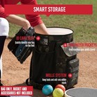 Baseball Bucket Bag Backpack  Coaches Fit 6 Gallon Standard  Black 