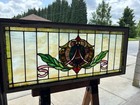   Antique Stained Glass Transom Window   54 X 23 5   Architectural Salvage