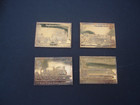 1975  Silver   925  Gilt Ingots  Railways 150th Anniversary  Stamp Replica Set 
