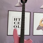Factory Pink 4 String Electric Jazz Bass Guitar Active Pickup Rosewood Fretboard