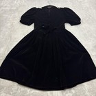 Vtg Jessica Mcclintock Gunne Sax Dress Girls 8 Burgundy Velvet Pearl Lace
