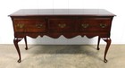 Vintage Cherry Wood 3-drawer Queen Anne Style Server   Buffet Cabinet sideboard