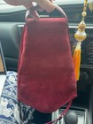 Charles Jourdan Paris Burgundy Suede Flap Shoulder Bag France As Marked