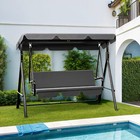 3 Person Patio Swing Hanging Chair Waterproof Stand Steel W  Adjustable Canopy