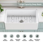Horow 33  x20   Kitchen Sink White Farmhouse Sink Undermount Single Bowl 33 In