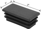 10 Pcs 1  X 2  Rectangle Black Plastic Plug End Cap For Pipe Tubing