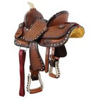 Double Bronco Belle Youth Barrel Style Western Horse Saddle - 8 Inch