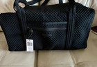 New Vera Bradley Travel Duffel Bag In Quilted Microfiber Black