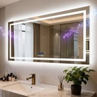 Led Bathroom Wall Vanity Mirror Touch Anti-fog Bluetooth 3 Color Lights 32-52 In