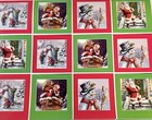 Vintage Christmas Wrapping Paper Gift Wrap Snowman Santa Winter Snow Kids