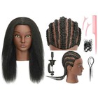 Mannequin Head 100  Human Hair Cosmetology Manikin Doll Training Head Black