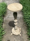 Vtg Antique Victorian Style Wood Pedestal Plant Stand 36 5   hx11 75   