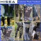 Hisea Men Adjustable Hunting Boots Waterproof Rain Boots Non-slip Mud Work Boots