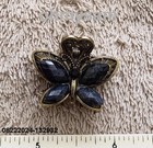 Closeout 6 New  Vintage Style Mini Metal Hair Clip  Flat Comb  stone Butterfly
