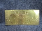 Vintage Brass tin  Coffin Casket Tag Plaque - J g  Wiggins   Son - Rome  Ny