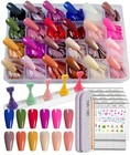 576 Pcs Medium Coffin Press On Nails  24 Colors Glossy False Nails Full Cover 