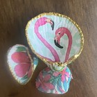  2  Two  Individual Paper Luncheon Decoupage Napkins Pink Flamingos   Flowers