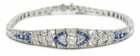 5ct Round Vintage Art Deco Lab Created White   Blue Diamond 925 Silver Bracelet