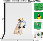 Linco Photo T-shape Backdrop Stand Black white 2 Backdrops Support Kit - Am207