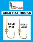 2 Eagle Claw Gold Hat Hooks Fish Hook Hat Clip  baseball Cap Pin New  Two  155