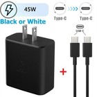 45w Super Fast Wall Charger 6ft Type Usb-c Cable For Samsung Galaxy S24 S23 S22