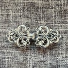 Pair Silver Tone Hook Clasp Dress scarf  Cardigan Clips Hinged Closure 