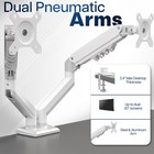 Vivo White Dual 13  To 30  Computer Monitor Counterbalance Desk Mount Stand
