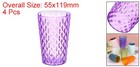 4pcs Plastic Drinking Cups Transparent Unbreakable Water Tumbler Purple