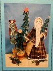 Pattern Primitive Santa Claus Doll   Rag Tied Christmas Trees New Homespun Hill