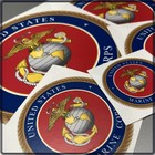 United States Marine Corps Seal Blue Red   Gold Laminated Sticker Choose Size