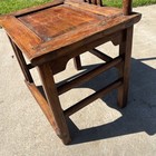 Vintage Chinese Elm Wood Ming Yoke Back Lacquered Asian Chair