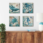 Bathroom Wall Art Beach Decor Ocean Sea Turtle Octopus Canvas Pictures Coastal R