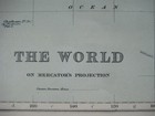 Original 1891 Map World On Mercator s Projection Steamship Routes   Distances