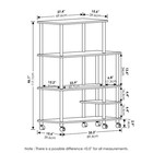 Turn-n-tube 4-tier French Oak Grey And Black Kitchen Wide Storage Shelf Cart Wit