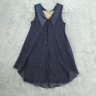 Slny Dress Womens 12 Navy Sequin Lace Chiffon Overlay Wedding Party Cocktail