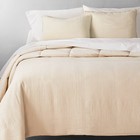Textured Chambray Cotton Comforter   Sham Set Sage - Casaluna