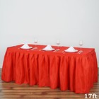 Red 17 Feet Polyester Pleated Table Skirt Tradeshow Wedding Catering Supplies