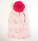 Nike Pink Knit Beanie With Pom-pom Youth Girls 4-6x Nwt