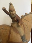 Vintage Tang Dynasty Style Terracotta Horse And Rider Statue 18 2 Inches High 