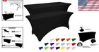 Black Spandex Tablecloth Set - 8ft Rectangular Fitted Covers