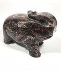 23 6 Pounds Crystal Elephant Statue  Petrified Wood  Uv Fluorescent  Hand Carved