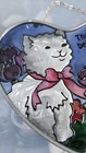 Joan Baker Designs Handpainted Stained Glass sun Catcher Gray Cat W  Flowers 