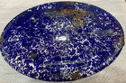 Antique Cobalt blue Swirl Graniteware Roaster Large - With Handles And Lid