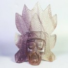 173g Beautiful Fluorite Carved Quartz Crystal Skull Realistic Crystal Healing