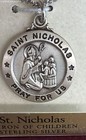 Mcvan St  Nicholas Sterling Silver Medal Necklace Patron Of Children With Box