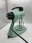 Vintage 1960s Sunbeam Mixmaster Stand Mixer Turquoise Aqua Small Bowl   Beaters