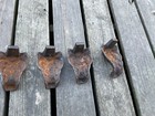 4 Vintage Cast Iron Wood Stove Heater Legs 5-1 8    Tall Ben Franklin