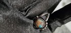 Talisman Blue Matrix Stone Ring Artisan Tribal Jewelry Unique Silver-tone Size 7