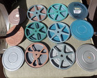 Home Movie Film Reel Lot Of 6  3 8mm  3 Super 8  6 Inch Cans  Display  Free Ship